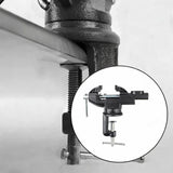 Maxbell Clamp-on Vise 360° Rotate Clamp Vice for Woodworking Craft Creation Modeling clampmouth 6.5cm black