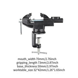 Maxbell Clamp-on Vise 360° Rotate Clamp Vice for Woodworking Craft Creation Modeling clampmouth 6.5cm black