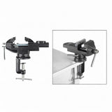 Maxbell Clamp-on Vise 360° Rotate Clamp Vice for Woodworking Craft Creation Modeling clampmouth 6.5cm black