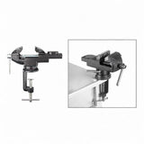 Maxbell Clamp-on Vise 360° Rotate Clamp Vice for Woodworking Craft Creation Modeling clampmouth 8cm black