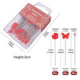 Maxbell 80Pcs Straight Pins for Garment Making Graduation Ceremonies Clothing Making red