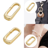 Maxbell Oval Snap Push Connector Lock Closure Clasps for Keychains Clothing Bracelet 1.6x0.7 cm