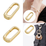 Maxbell Oval Snap Push Connector Lock Closure Clasps for Keychains Clothing Bracelet 1.6x0.7 cm