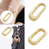 Maxbell Oval Snap Push Connector Lock Closure Clasps for Keychains Clothing Bracelet 1.6x0.7 cm