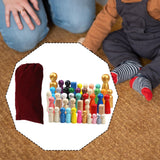 Maxbell 50 Pieces Wood Peg Doll Set Miniature Dollhouse Supplies Wooden People Craft