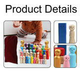 Maxbell 50 Pieces Wood Peg Doll Set Miniature Dollhouse Supplies Wooden People Craft
