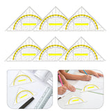 Maxbell 6Pcs Set Square Protractor Measurement Tool Geometry Drafting Triangle Ruler