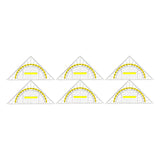 Maxbell 6Pcs Set Square Protractor Measurement Tool Geometry Drafting Triangle Ruler