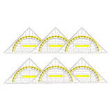 Maxbell 6Pcs Set Square Protractor Measurement Tool Geometry Drafting Triangle Ruler