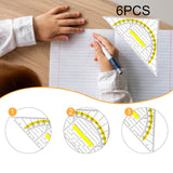 Maxbell 6Pcs Set Square Protractor Measurement Tool Geometry Drafting Triangle Ruler