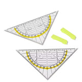 Maxbell 2 Pieces Set Square Protractor Drawing with Handle for Office School Teacher