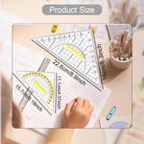 Maxbell 2 Pieces Set Square Protractor Drawing with Handle for Office School Teacher