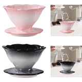 Maxbell Pour over Coffee Maker Porcelain Cone Brewer for Home Ceramic Coffee Dripper Pink