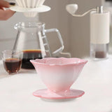 Maxbell Pour over Coffee Maker Porcelain Cone Brewer for Home Ceramic Coffee Dripper Pink