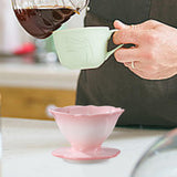 Maxbell Pour over Coffee Maker Porcelain Cone Brewer for Home Ceramic Coffee Dripper Pink
