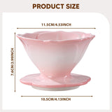 Maxbell Pour over Coffee Maker Porcelain Cone Brewer for Home Ceramic Coffee Dripper Pink