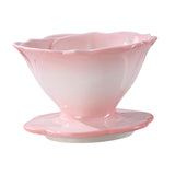 Maxbell Pour over Coffee Maker Porcelain Cone Brewer for Home Ceramic Coffee Dripper Pink