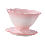 Maxbell Pour over Coffee Maker Porcelain Cone Brewer for Home Ceramic Coffee Dripper Pink