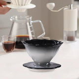 Maxbell Pour over Coffee Maker Porcelain Cone Brewer for Home Ceramic Coffee Dripper Black