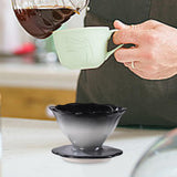 Maxbell Pour over Coffee Maker Porcelain Cone Brewer for Home Ceramic Coffee Dripper Black