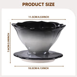 Maxbell Pour over Coffee Maker Porcelain Cone Brewer for Home Ceramic Coffee Dripper Black