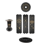 Maxbell Crystal Shelf Home Decor Wooden Crystal Holder for Rock Gemstones Collection 12 Constellations