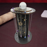 Maxbell Crystal Shelf Home Decor Wooden Crystal Holder for Rock Gemstones Collection moon