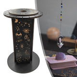 Maxbell Crystal Shelf Home Decor Wooden Crystal Holder for Rock Gemstones Collection moon