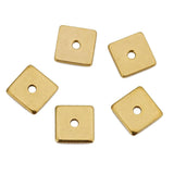 Maxbell 50 Pieces Square Spacer Beads Stainless Steel Loose Beads