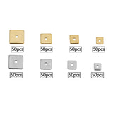 Maxbell 50 Pieces Square Spacer Beads Stainless Steel Loose Beads