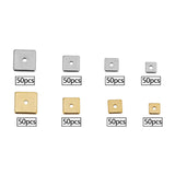 Maxbell 50 Pieces Square Spacer Beads Stainless Steel Loose Beads
