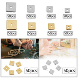 Maxbell 50 Pieces Square Spacer Beads Stainless Steel Loose Beads