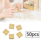 Maxbell 50 Pieces Square Spacer Beads Stainless Steel Loose Beads