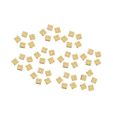 Maxbell 50 Pieces Square Spacer Beads Stainless Steel Loose Beads
