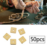 Maxbell 50 Pieces Square Spacer Beads Stainless Steel Loose Beads