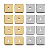 Maxbell 50 Pieces Square Spacer Beads Stainless Steel Loose Beads