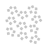 Maxbell 50 Pieces Square Spacer Beads Stainless Steel Loose Beads