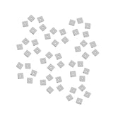 Maxbell 50 Pieces Square Spacer Beads Stainless Steel Loose Beads