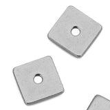 Maxbell 50 Pieces Square Spacer Beads Stainless Steel Loose Beads