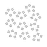Maxbell 50 Pieces Square Spacer Beads Stainless Steel Loose Beads