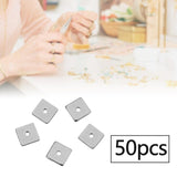 Maxbell 50 Pieces Square Spacer Beads Stainless Steel Loose Beads