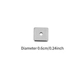 Maxbell 50 Pieces Square Spacer Beads Stainless Steel Loose Beads