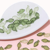 Maxbell 50Pcs Leaf Charms Decor Stylish Loose Beads for DIY Crafts Necklace Bracelet 1x0.5 cm Dark Green