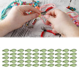 Maxbell 50Pcs Leaf Charms Decor Stylish Loose Beads for DIY Crafts Necklace Bracelet 1x0.5 cm Dark Green
