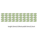 Maxbell 50Pcs Leaf Charms Decor Stylish Loose Beads for DIY Crafts Necklace Bracelet 1x0.5 cm Dark Green