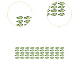 Maxbell 50Pcs Leaf Charms Decor Stylish Loose Beads for DIY Crafts Necklace Bracelet 1x0.5 cm Dark Green