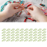 Maxbell 50Pcs Leaf Charms Decor Stylish Loose Beads for DIY Crafts Necklace Bracelet 1x0.5 cm Light Green