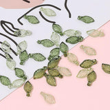 Maxbell 50Pcs Leaf Charms Decor Stylish Loose Beads for DIY Crafts Necklace Bracelet 1x0.5 cm Light Green