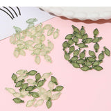 Maxbell 50Pcs Leaf Charms Decor Stylish Loose Beads for DIY Crafts Necklace Bracelet 1x0.5 cm Light Green