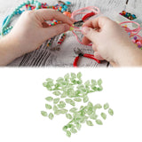 Maxbell 50Pcs Leaf Charms Decor Stylish Loose Beads for DIY Crafts Necklace Bracelet 0.9x1.3 cm Light Green